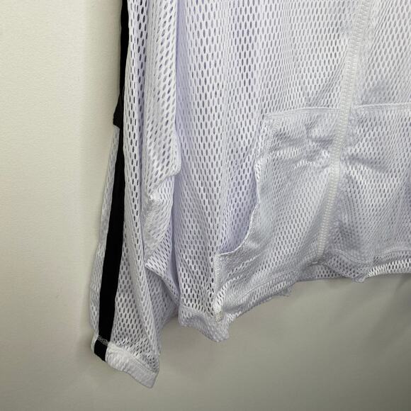 LF White Black Mesh Zip Up Long Sleeve Logo Jacket Women's Size Small S NWT - Picture 3 of 9
